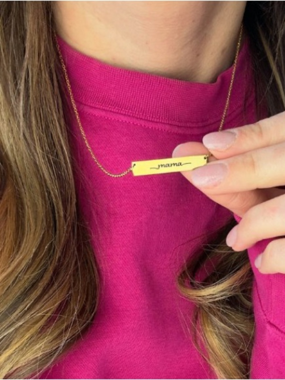 Gold 'mama' Bar Necklace - Women's Jewelry